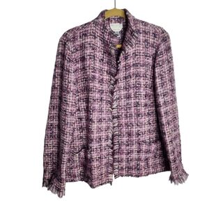 Vintage Talbots Collection Boucle Made in Italy wool Mohair Blend Blazer Tweed